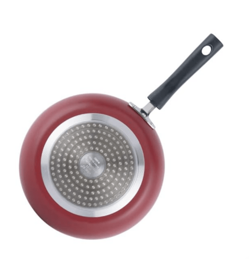 Vinod Zest Inducto Aluminium Non Stick Frypan - 24 cm | 3mm Extra Thick | 3 layer Coating | Swiss Quality | Metal Spoon Friendly | Induction Base | 1 Year Warranty - Red - Image 2